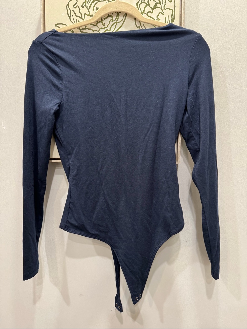 Abercrombie & Fitch Navy Long-Sleeve Scoop Neck Bodysuit Small ~ WORN ONCE